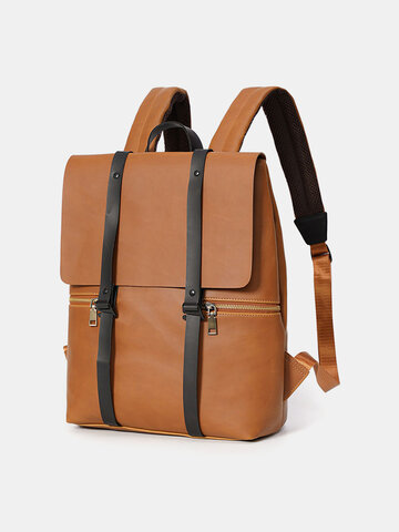 Artificial Leather Large Capacity Backpack