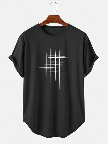 Line Graphic High Low T-Shirts