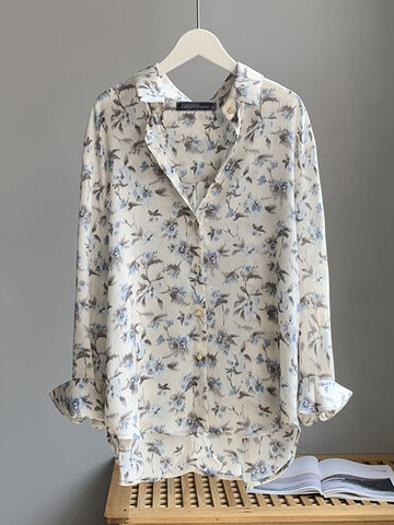 Allover Floral Print Button Shirt