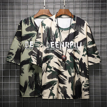 

Factory Season New Men's Short-sleeved Printed Slim T-shirt Male Large Size Camouflage Mannequin
