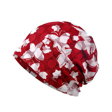 Women Lace Jacquard Bonnet Breathable Cotton Beanie Casual Outdoor Sun Hat