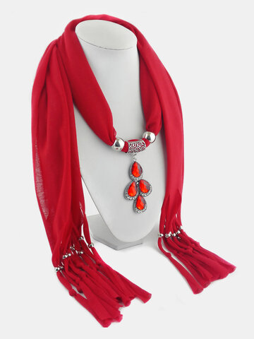 Однотонное ожерелье с шарфом