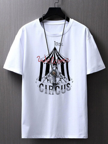 Monochrome Circus Animal Print T-Shirts