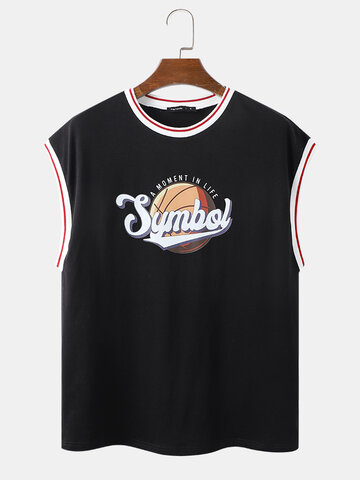 Letter Basketball Graphic Jersey Tanks