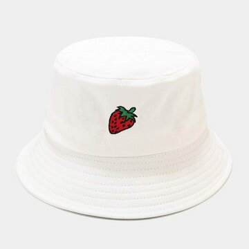 Women & Men Cotton Fruit Embroidery Bucket Hat