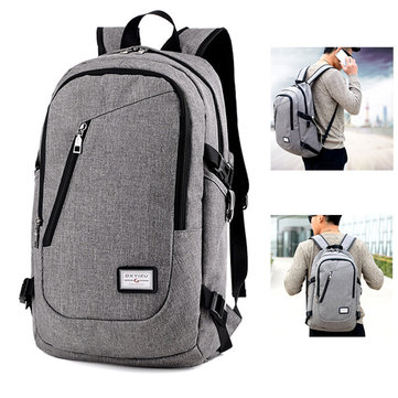 

Canvas Anti-theft Laptop Bag With USB Charging Port Casual Business Backpack For Men Women, Grey