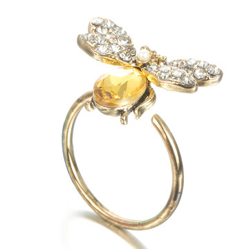 Cute Gemstone Bee Ring