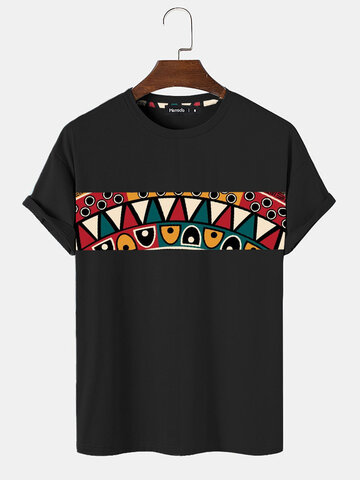 Colorful Geometric Print T-Shirts
