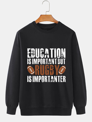 Rugby Slogan Print Sweatshirts