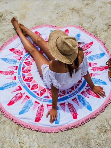 Round Mandala Beach Towels