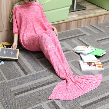 Couverture de queue de sirène tricot couverture de sirène au Crochet pour adulte surdimensionné couverture de couchage motif de surtension