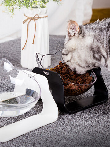 Eco-friendly Orthopedic Cat Bowl Cat Neck Protect Non-slip Bowl Adjustable Oblique Cat Bowl For Protecting Cervical Spine