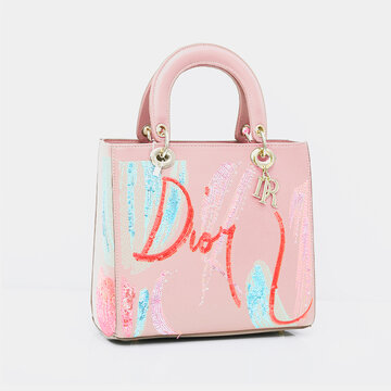 Sequined Embroidered Satchel Bag