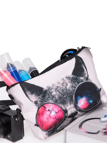 Glassed Cat 3D Printing Multi-Functional Storage Bag
