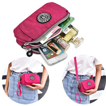 Women Nylon Clutches Bags Girls Mini Shoulder Bags Front Pocket Crossbody Bags