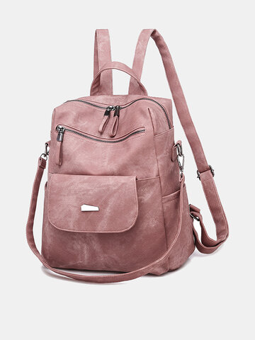 Casual Solid Backpack