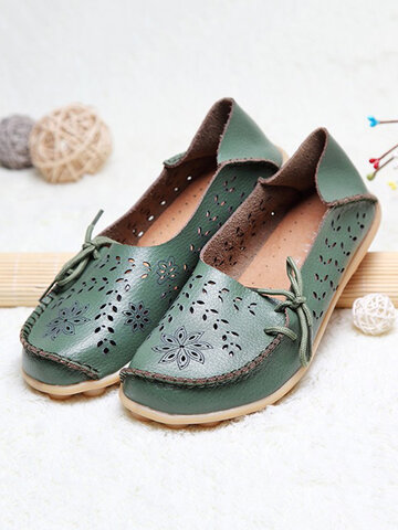 Lace Up Soft Leather Shoes