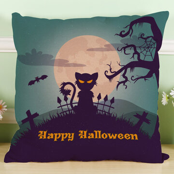 Crazy Halloween Theme Pumpkin Fashion Cotton Linen Pillow Case Sofa Cushion Decor Gift