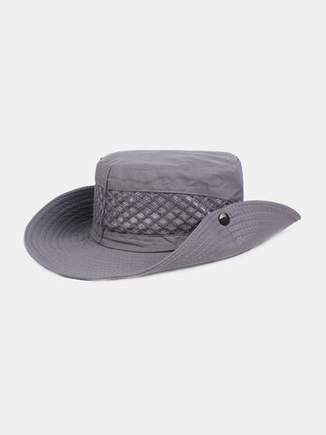 Men Wide Brim Outdoor Fishing Adjustable Bucket Hat