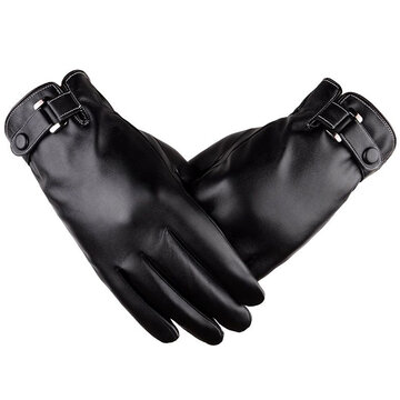 Thick Windproof Texting Screen Pu Cycling Ski Gloves