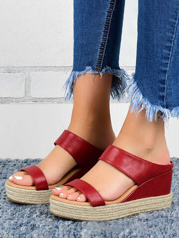 Comfy Wearable Espadrille Wedges Slippers
