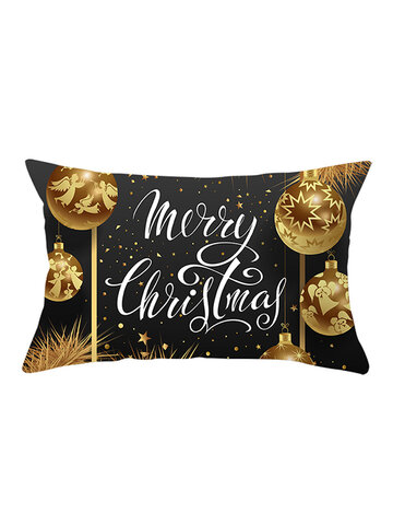 Золотая черная рождественская подушка для талии из микрофибры