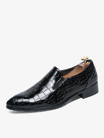Men Microfiber Leather Formal Dress Shoes