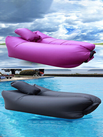 Home Outdoor Lazy Sofa Fast Air Inflatable Couch Lounger Camping Beach Inflatable Hammock Easy Carry