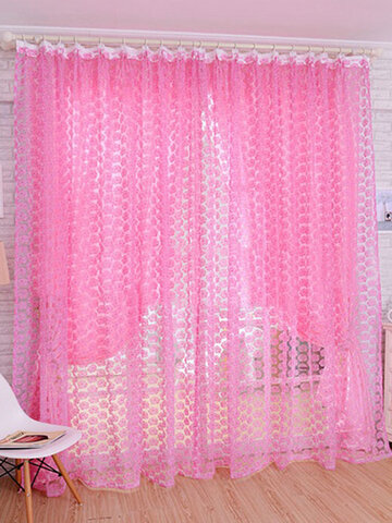 1 Panel 100*210cm Flower Printed Floral Voile Tulle Window Curtain Sheer Window Screen