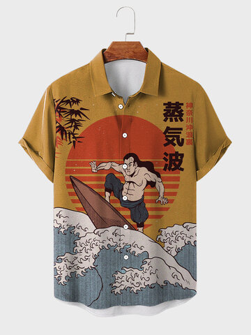 Figure Wave Ukiyoe Print Shirts