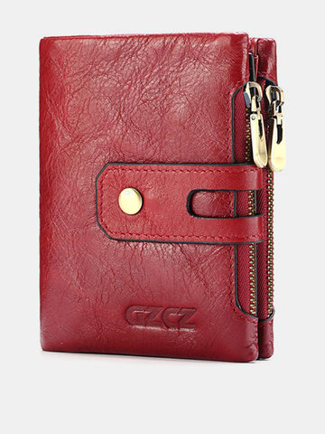 Genuine Leather Bifold Wallet Female Small Wallet