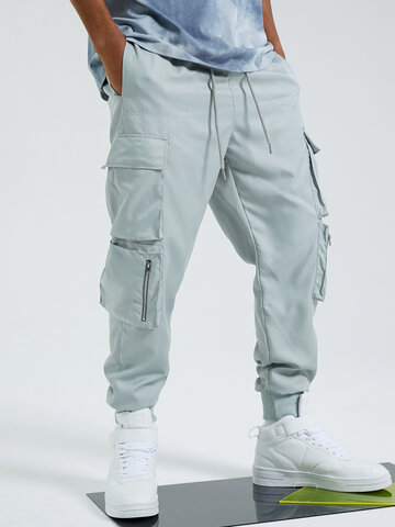 Men Hip Hop Street Style Zipper Pocket Cargo Pants