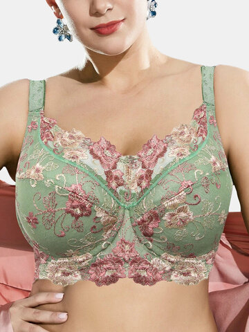 Embroidery Lightly Lined Push Up Bras