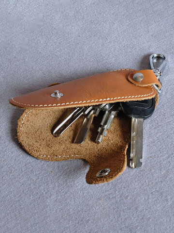 Menico Men's Genuine Leather Simple Casual Keychain Wallet