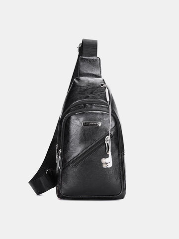 Earphone Hole Business Multi-pocket Crossbody Bag Chest Bag Sling Bag