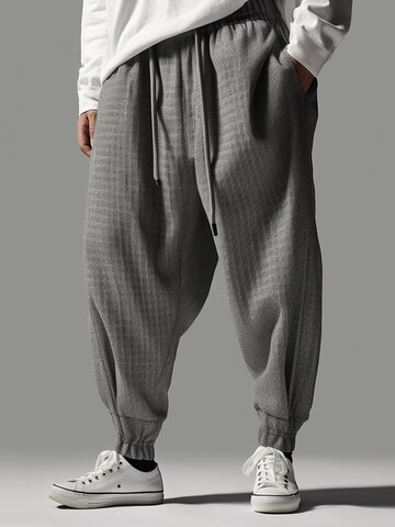 Texture Elastic Cuff Pants