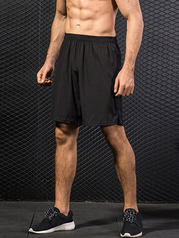 Solid Quick Dry Sporty Shorts