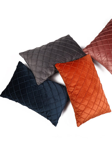 Solid Color Rectangle Hug Pillowcase Sofa Backrest Pillow Cushion Hug Pillowcase Office Lumbar Hug Pillowcase