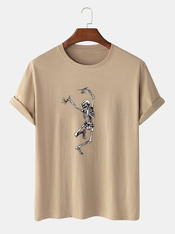 100% Cotton Skeleton Print T-Shirts