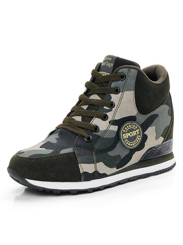 Camouflage Canvas High Top Sneakers