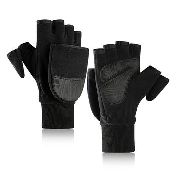 New Season Fleece Warm Gloves Men's Flip Bag Refers To Plus Thick Outdoor Loupe Finger Touch Screen