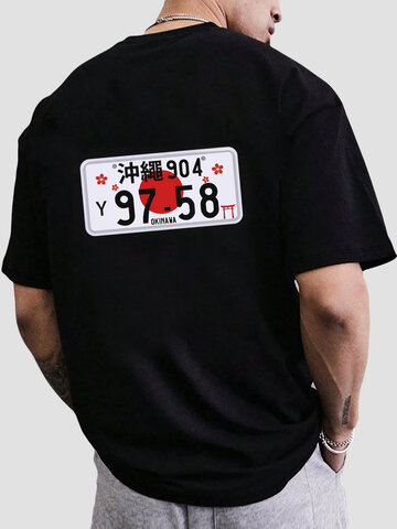 Camisetas japonesas com estampa de matrícula