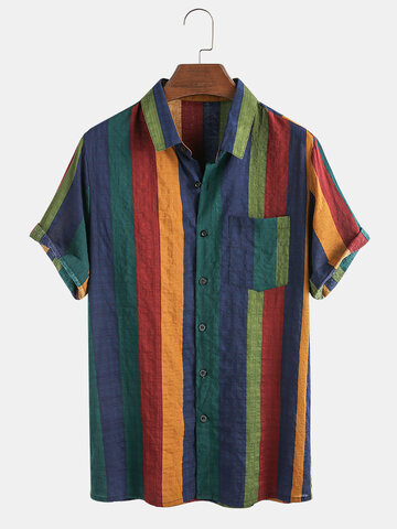 Cotton Colorful Stripe Shirt