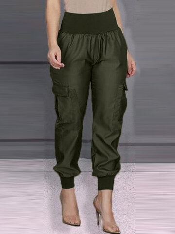Solide Cargohose mit hoher Taille