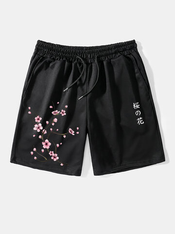 Cherry Blossoms Japanese Print Shorts