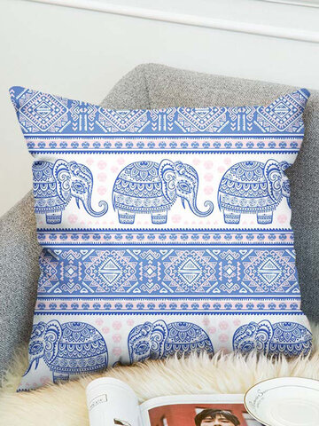 3D Elephant Double-sided Printing Linen Cushion Cover 