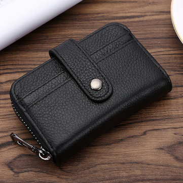 Women Men Genuine Leather Small Wallet 