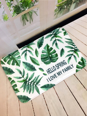 Green Plants Printed Floor Mats