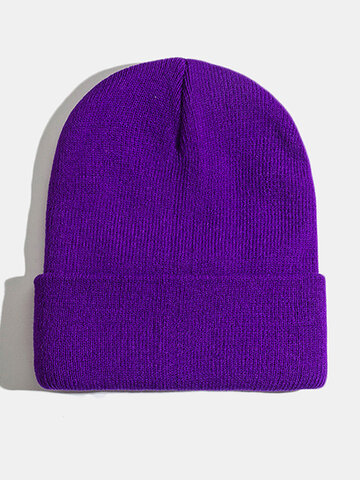 Solid Color Knitted Wool Hat Skull Cap Beanie Caps