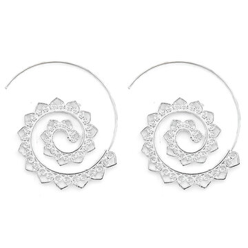 Exaggerated Spiral Dangle Earrings 